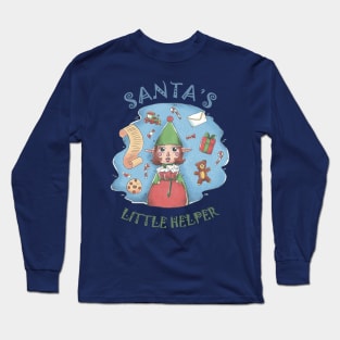 Santas Little Helper - Happy Christmas and a happy new year! - Available in stickers, clothing, etc Long Sleeve T-Shirt